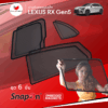 ม่านบังแดดแม่เหล็ก LEXUS RX Gen5 (SnapOn Em - 6 pcs)